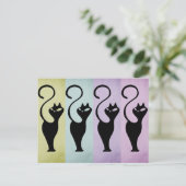 Carte Postale Chats Pastello Silhouette noire (Debout devant)