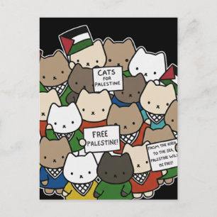 Carte Postale Chats pour la Palestine – Kawaii Cats pour la Just