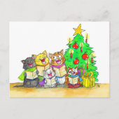Carte Postale Chats qui chantent Noël (Devant)