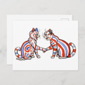Carte Postale Chats rayés, Louis Wain, (Devant / Derrière)