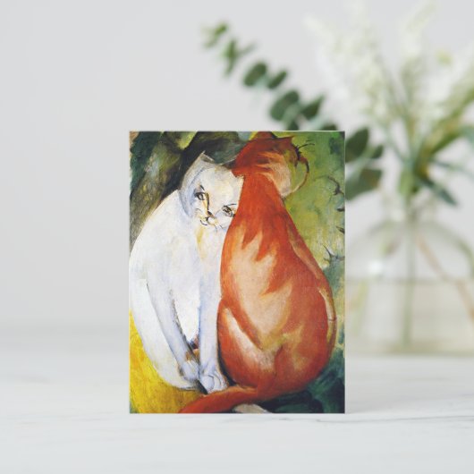 Carte Postale Chats Rouge et Blanc Franz Marc (Debout devant)