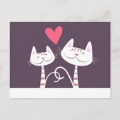 Carte Postale Chats souriants dans Love Purple (Devant)