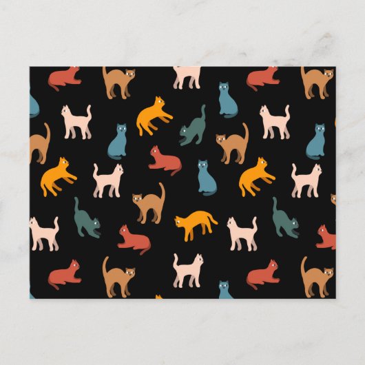 Carte Postale Chats sur le noir (Devant)