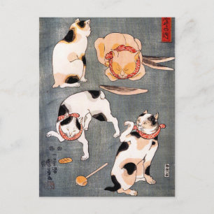 Carte Postale Chats, Utagawa Kuniyoshi