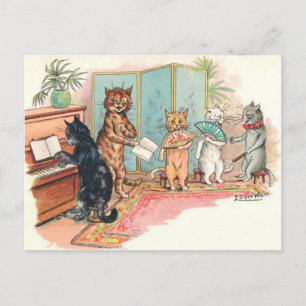 Carte Postale Chats victoriens de Louis Wain Musique de salon ve