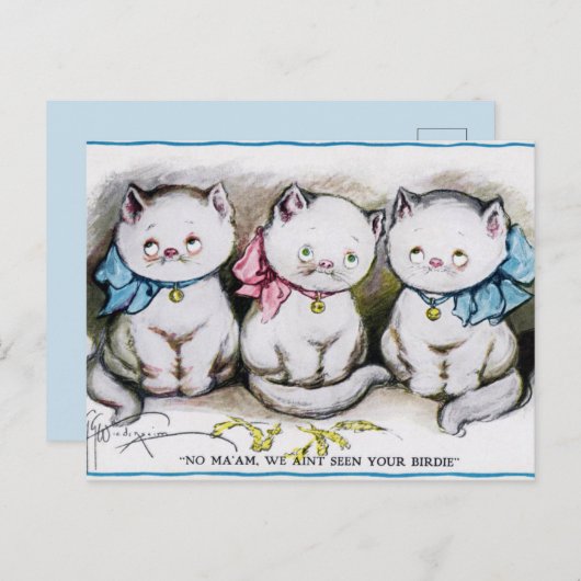 Carte Postale Chats vintages (Devant / Derrière)