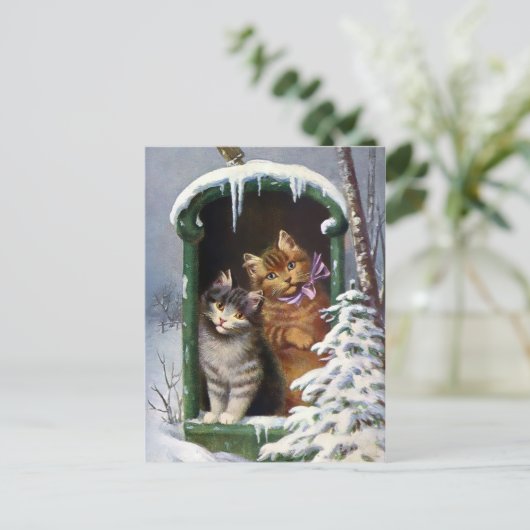 Carte Postale Chats vintages (Debout devant)