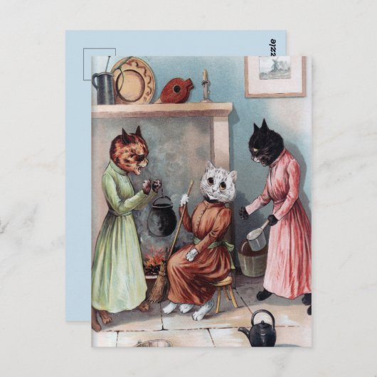 Carte Postale Chats vintages (Devant / Derrière)