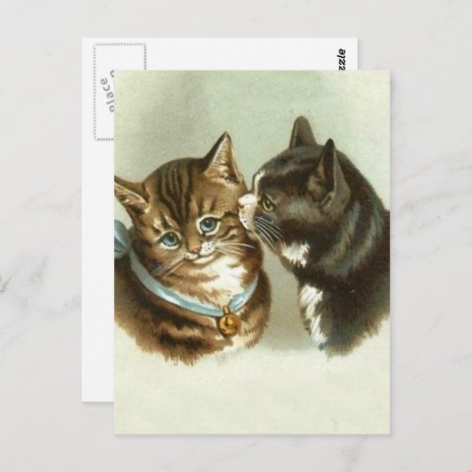Carte Postale Chats Vintages mignons (Devant / Derrière)