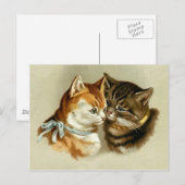Carte Postale Chats Vintages mignons (Devant / Derrière)