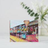 Carte Postale Chattanooga Noël Train à vapeur Peinture à l'huile (Debout devant)