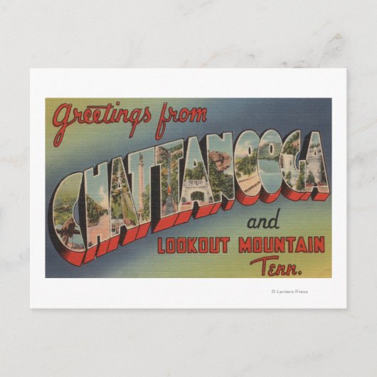 Carte Postale Chattanooga, Tennessee - Scènes de grandes lettres (Devant)