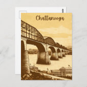 Carte Postale Chattanooga Tennessee Walnut Street Bridge Vintage (Devant / Derrière)