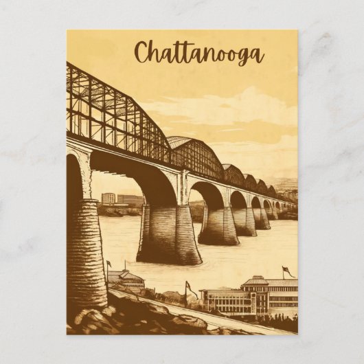Carte Postale Chattanooga Tennessee Walnut Street Bridge Vintage (Devant)