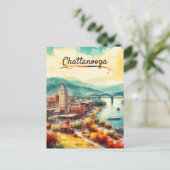 Carte Postale Chattanooga Walnut Street Bridge aquarelle (Debout devant)