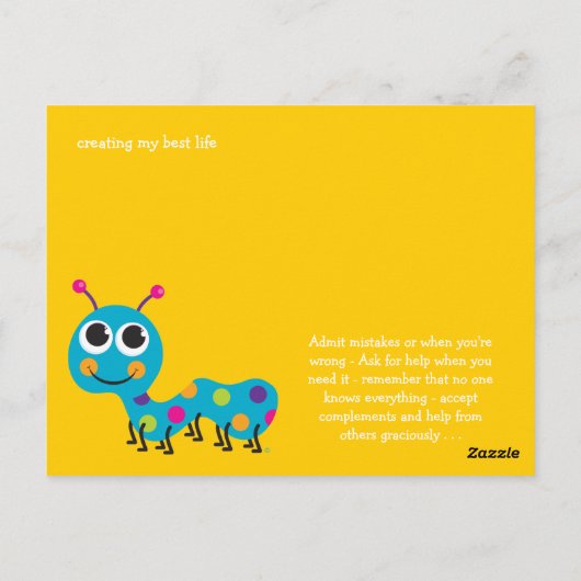 Carte Postale Chatte à l'humilité (Dos)