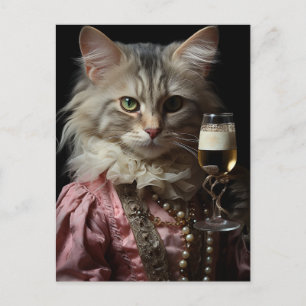 Carte Postale Chatte Ballerine Fantastique Champagne