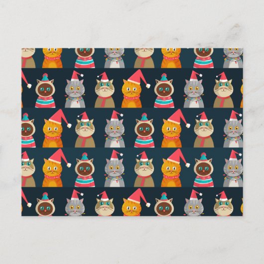 Carte Postale Chatte motif Noël, Meow Noël (Devant)