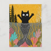 Carte Postale Chatte sirène unique (Devant)