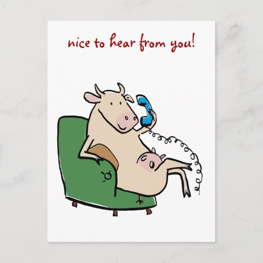 Carte Postale chatting_cow, c'est sympa d'entendre parler de vou (Devant)