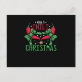 Carte Postale Chaud Chili Pepper Design de Noël, Unisex (Devant)