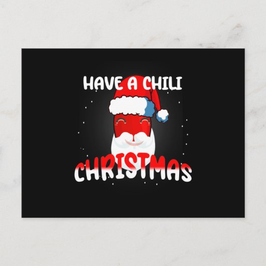 Carte Postale Chaud Chili Pepper Design de Noël, Unisex (Devant)