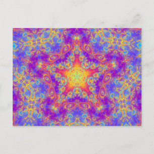 Carte Postale Chaud Étoile brillante Couleur brillante Swirl Kal