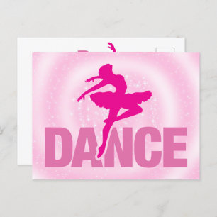 Carte Postale Chaud rose Ballerina Dance Étincelle