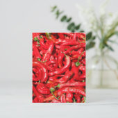 Carte Postale Chauds poivrons rouges en plein air pendant le sol (Debout devant)