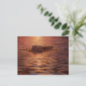 Carte Postale Chauffage de loutres au coucher du soleil flottant (Debout devant)