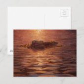 Carte Postale Chauffage de loutres au coucher du soleil flottant (Devant / Derrière)