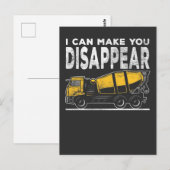 Carte Postale Chauffeur de camion en béton du chantier de constr (Devant / Derrière)