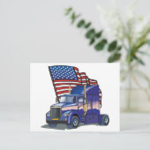 Carte Postale Chauffeur de camion USA (Debout devant)