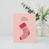 Carte Postale Chaussette de Noël joyeux (Debout devant)