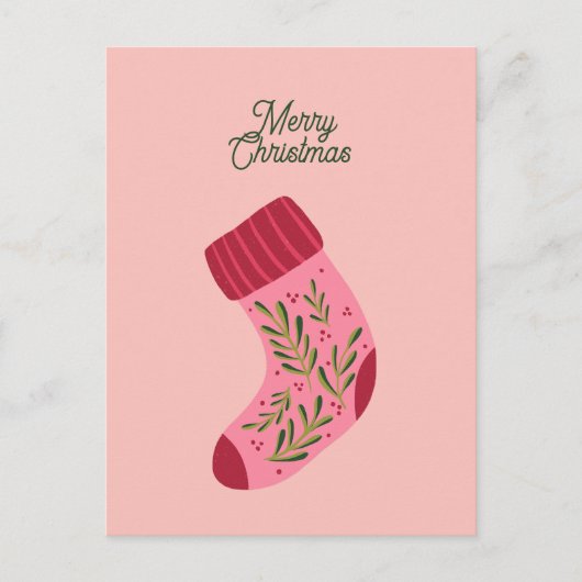 Carte Postale Chaussette de Noël joyeux (Devant)