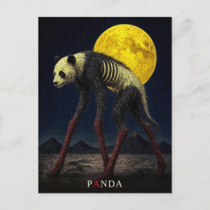 Carte Postale Chaussettes Longues Panda gothique Surréaliste