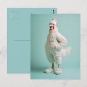 Carte Postale Chaussons Anthropomorphes Cosy De Fer De Poulet (Devant / Derrière)