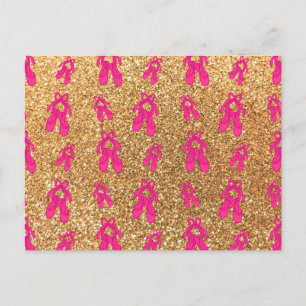 Carte Postale Chaussons de ballet jaune pastel motif de parties