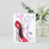 Carte Postale Chaussure à vis rouge Stiletto (Debout devant)