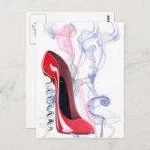 Carte Postale Chaussure à vis rouge Stiletto (Devant / Derrière)