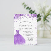 Carte Postale Chaussure blanche violette de Quinceanera glam par (Debout devant)