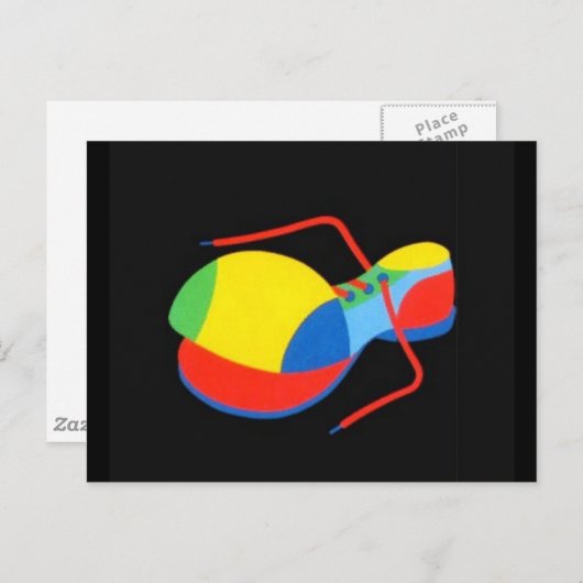 Carte Postale Chaussure de clown (Devant / Derrière)