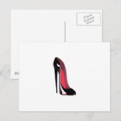Carte Postale Chaussure de Stiletto Noir (Devant / Derrière)