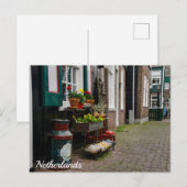 Carte Postale Chaussure en bois traditionnel néerlandais sur rue (Devant / Derrière)