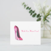 Carte Postale chaussure en stiletto rose (Debout devant)
