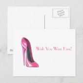 Carte Postale chaussure en stiletto rose (Devant / Derrière)