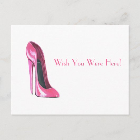 Carte Postale chaussure en stiletto rose (Devant)