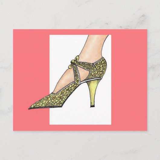 Carte Postale chaussure gîtée par haute des années 1920 (Devant)