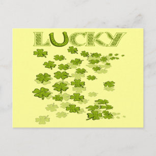 Carte Postale Chaussure Lucky Shamrocks