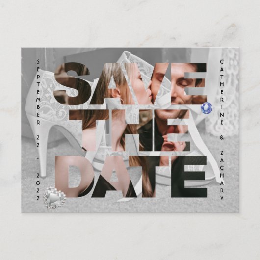 Carte Postale Chaussure nuptiale Classy Diamond Heart Sapphire M (Devant)